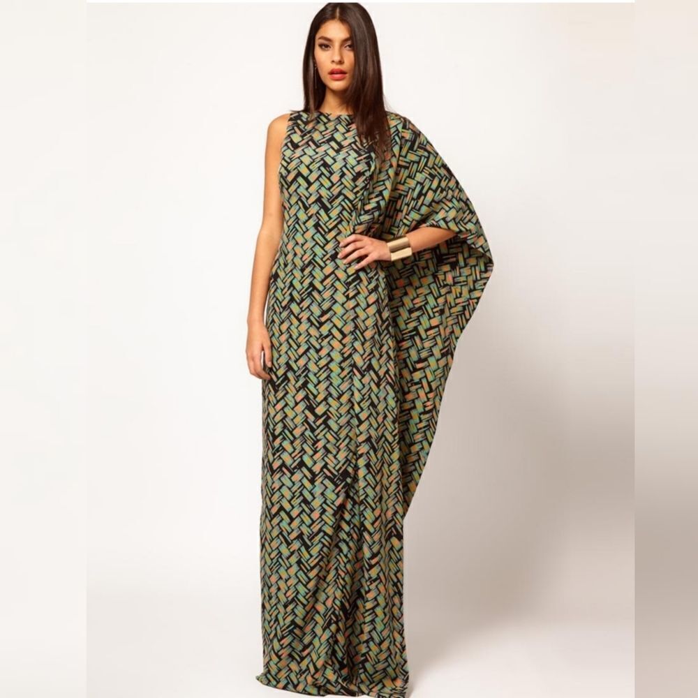 NWT AQUA Brill Maxi Cape/Kaftan Dress